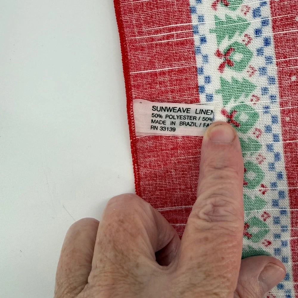 Vintage Sunweave Holiday Christmas Geese Napkins Set of 2 Red‎ Replacements